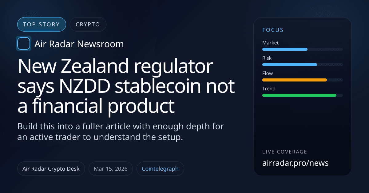 New Zealand regulator says NZDD stablecoin not a financial product