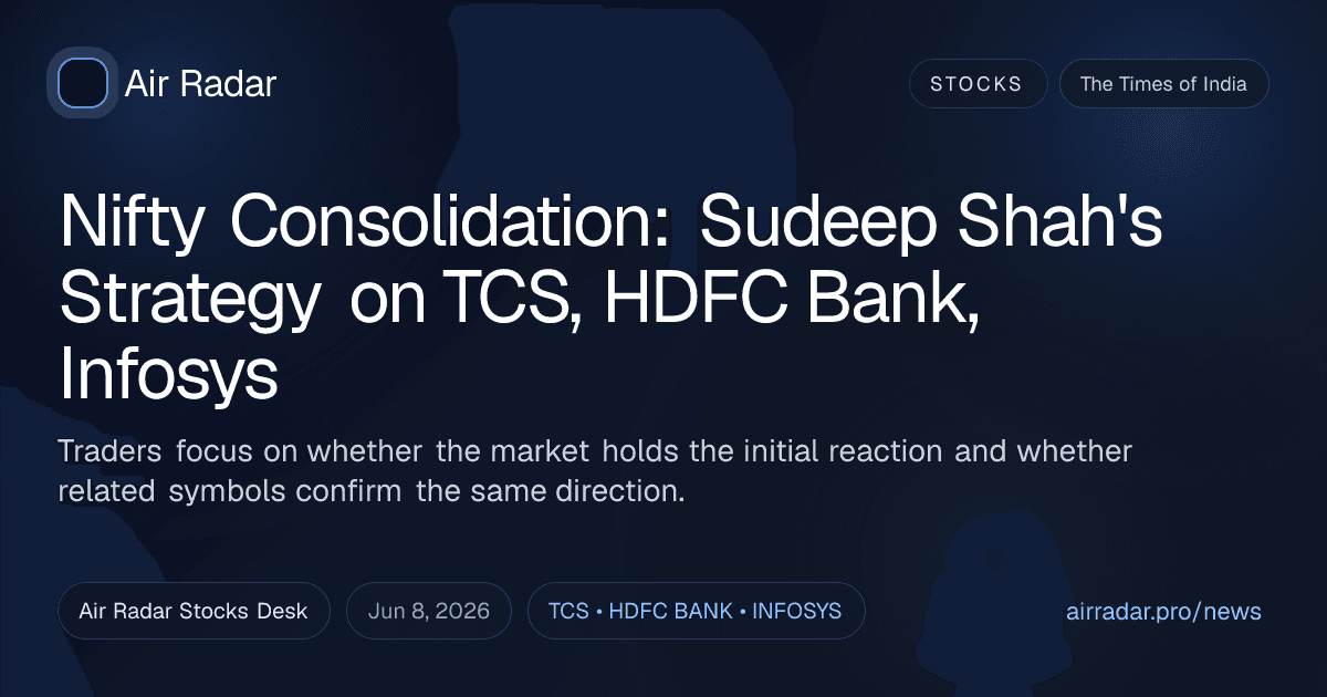 Nifty Consolidation: Sudeep Shah's Strategy on TCS, HDFC Bank, Infosys
