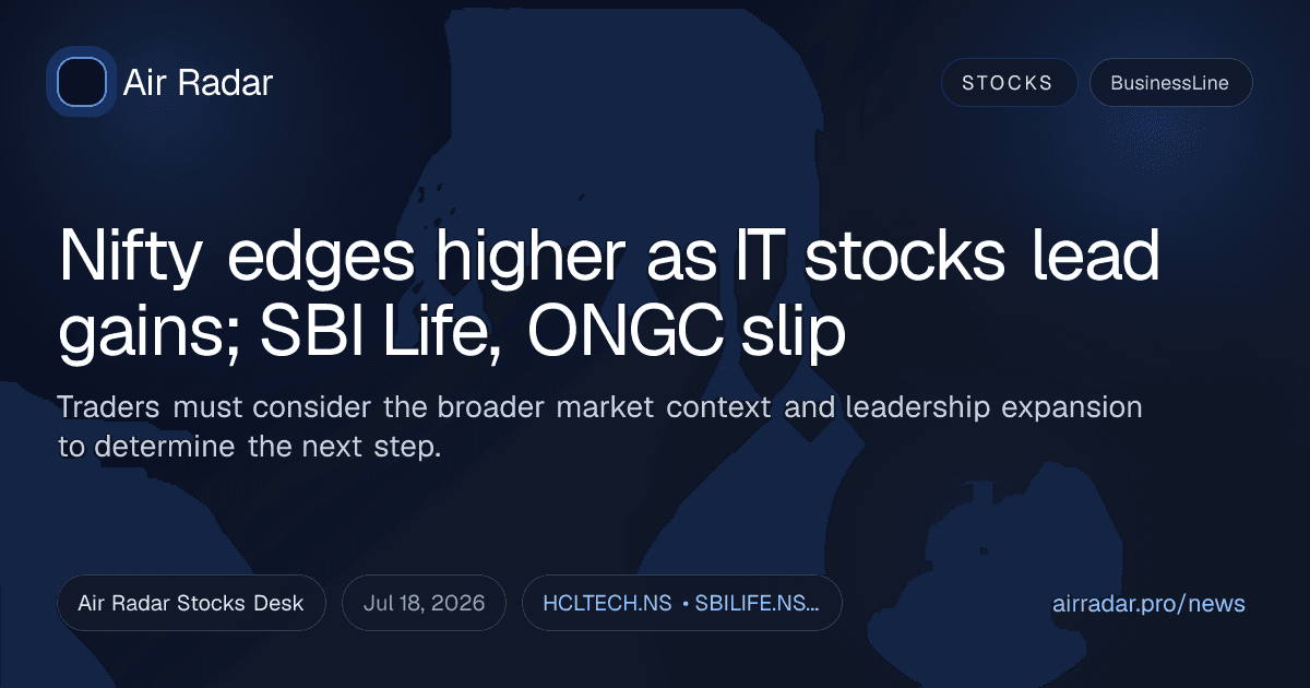 Nifty edges higher as IT stocks lead gains; SBI Life, ONGC slip