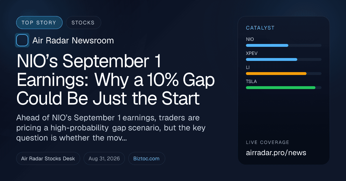 NIO’s September 1 Earnings: Why a 10% Gap Could Be Just the Start