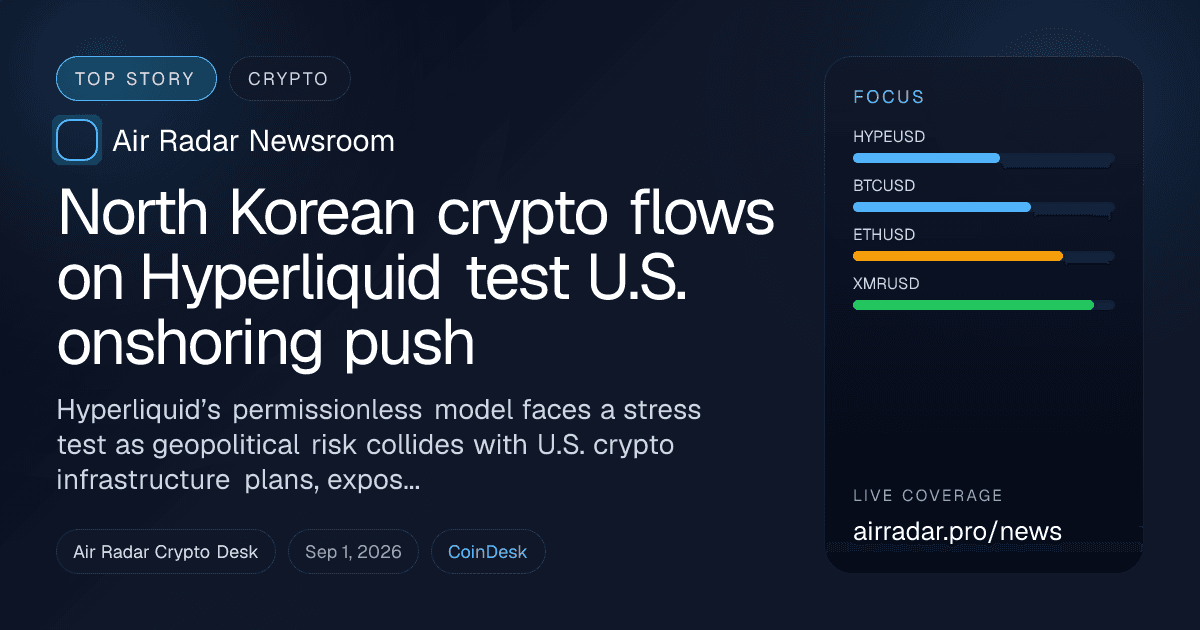 North Korean crypto flows on Hyperliquid test U.S. onshoring push
