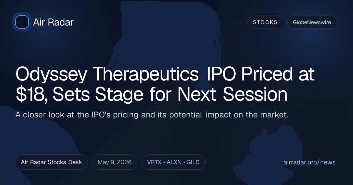 Odyssey Therapeutics IPO Priced at $18, Sets Stage for Next Session