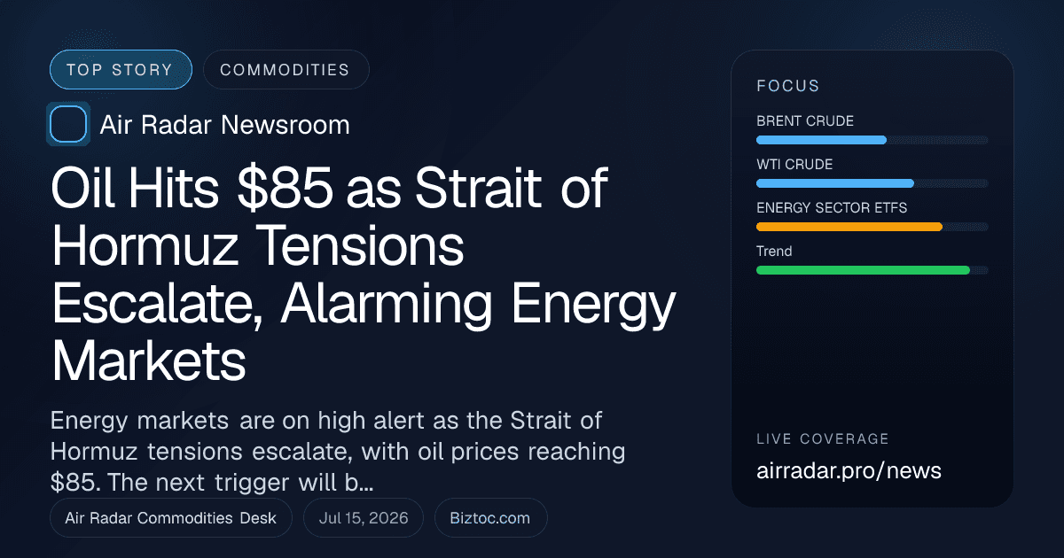 Oil Hits $85 as Strait of Hormuz Tensions Escalate, Alarming Energy Markets