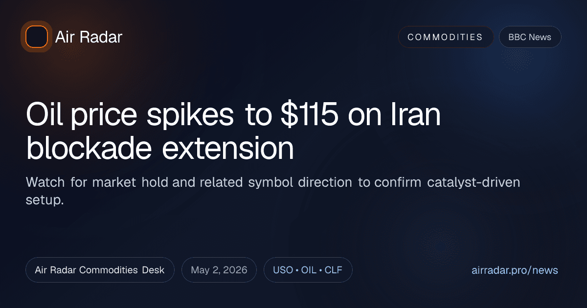 Oil price spikes to $115 on Iran blockade extension