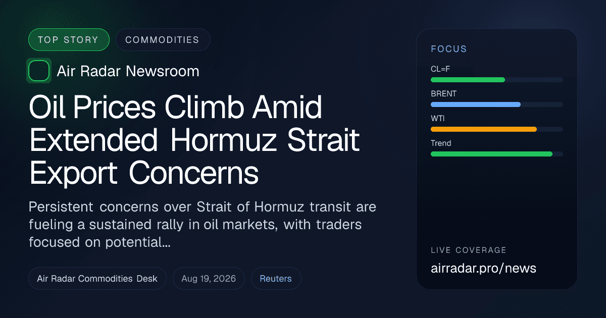 Oil Prices Climb Amid Extended Hormuz Strait Export Concerns