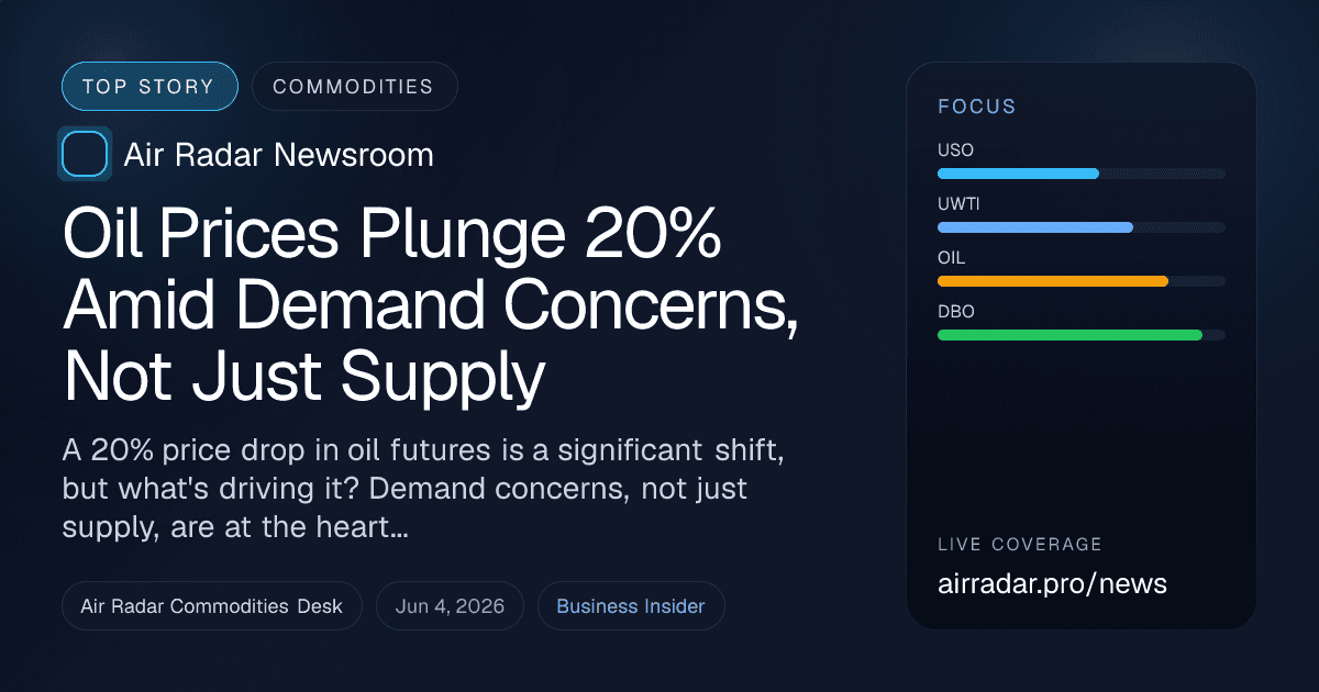 Oil Prices Plunge 20% Amid Demand Concerns, Not Just Supply