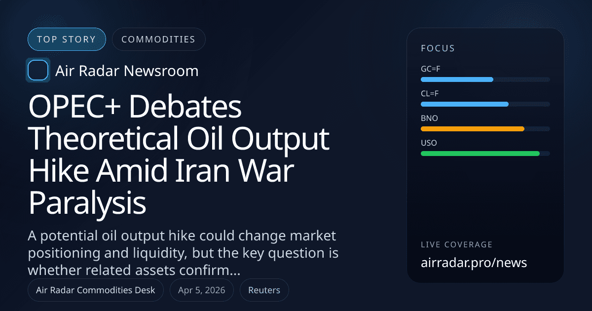 OPEC+ Debates Theoretical Oil Output Hike Amid Iran War Paralysis