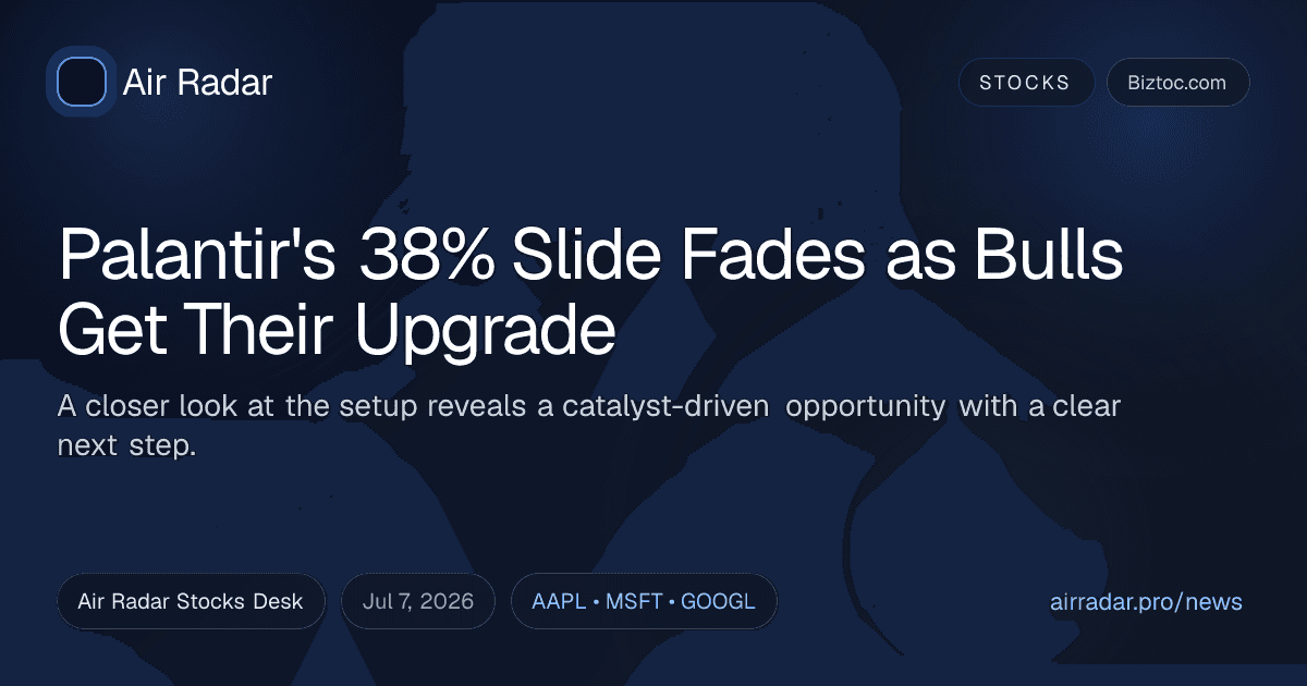 Palantir's 38% Slide Fades as Bulls Get Their Upgrade