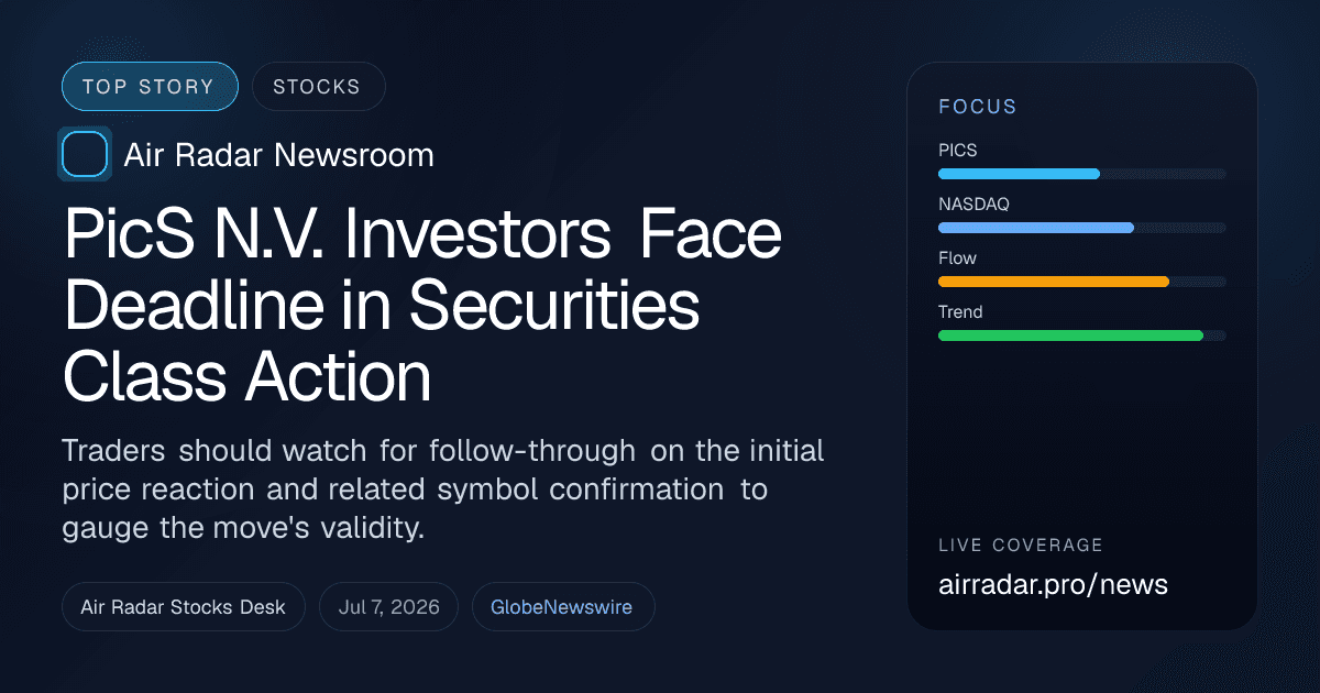 PicS N.V. Investors Face Deadline in Securities Class Action