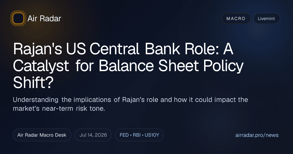 Rajan's US Central Bank Role: A Catalyst for Balance Sheet Policy Shift?