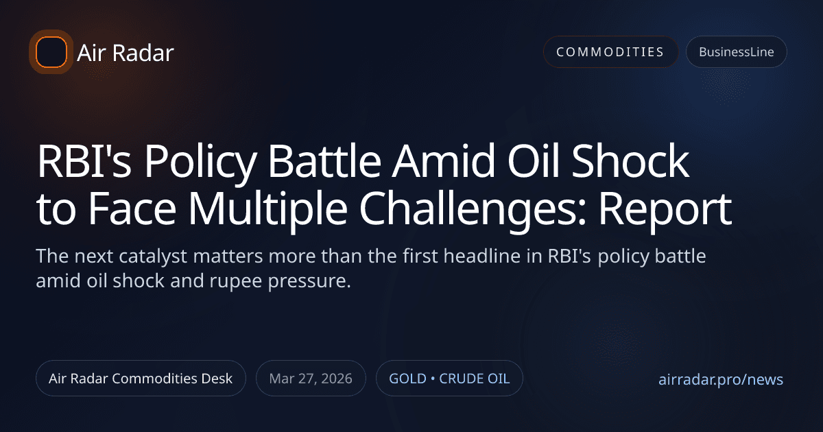 RBI's Policy Battle Amid Oil Shock to Face Multiple Challenges: Report
