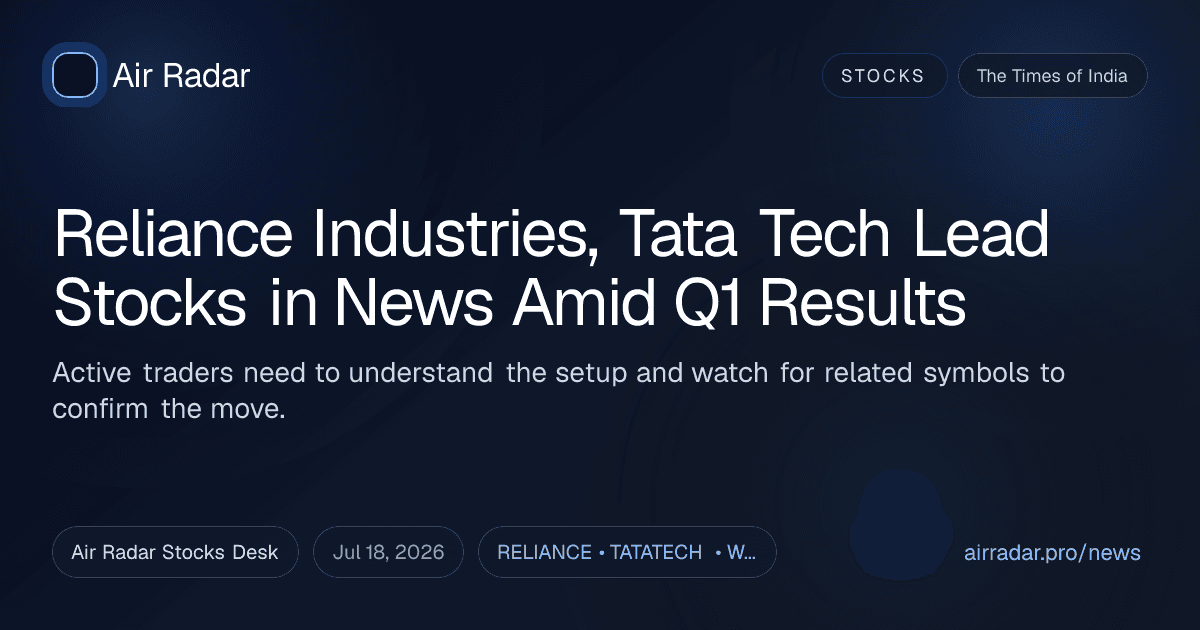 Reliance Industries, Tata Tech Lead Stocks in News Amid Q1 Results