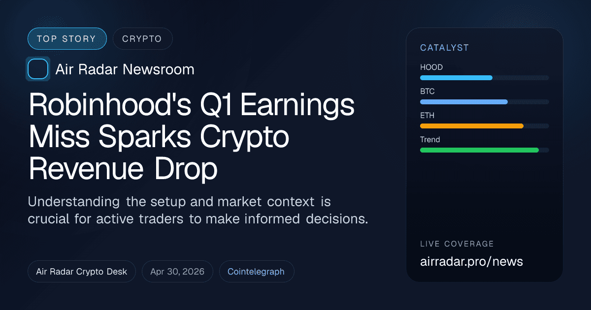 Robinhood's Q1 Earnings Miss Sparks Crypto Revenue Drop