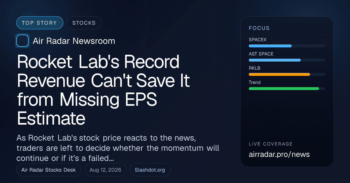 Rocket Lab's Record Revenue Can't Save It from Missing EPS Estimate