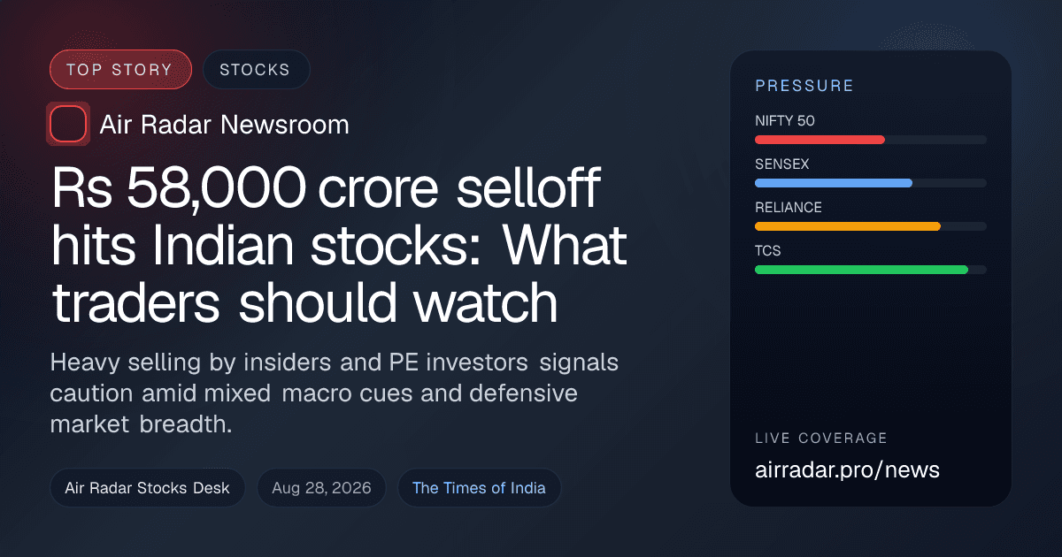 Rs 58,000 crore selloff hits Indian stocks: What traders should watch