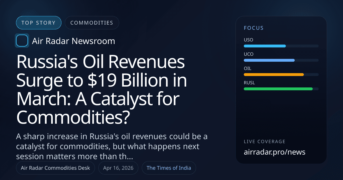 Russia's Oil Revenues Surge to $19 Billion in March: A Catalyst for Commodities?