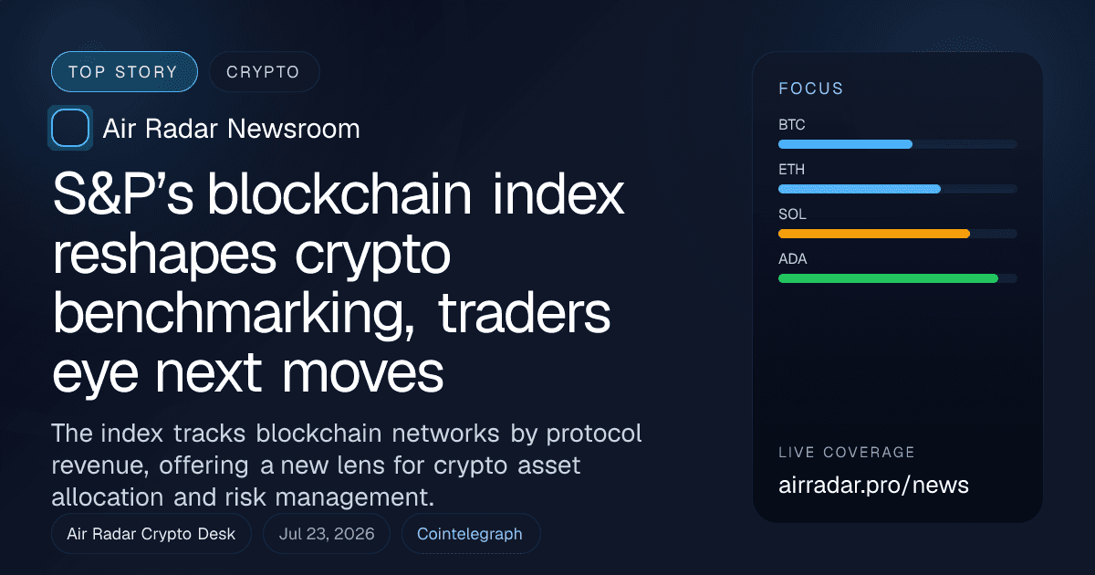 S&P’s blockchain index reshapes crypto benchmarking, traders eye next moves