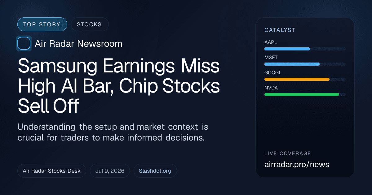 Samsung Earnings Miss High AI Bar, Chip Stocks Sell Off