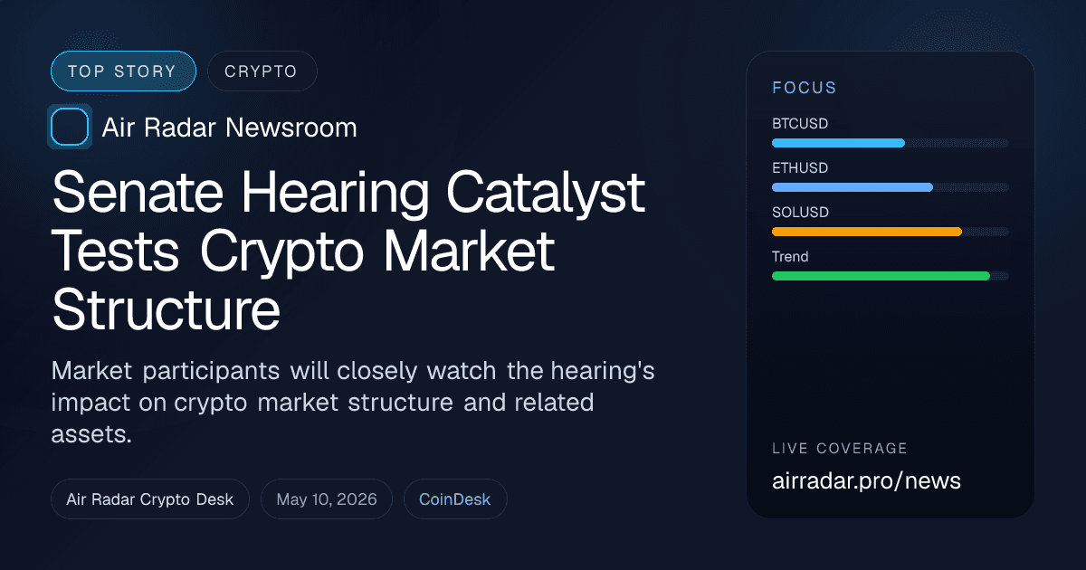 Senate Hearing Catalyst Tests Crypto Market Structure