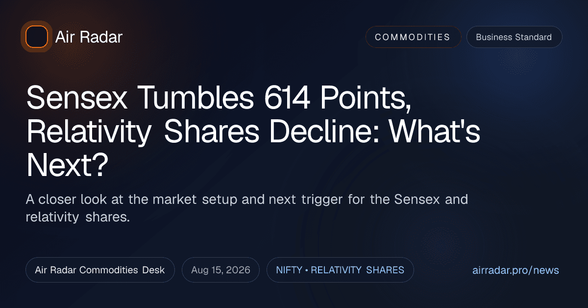 Sensex Tumbles 614 Points, Relativity Shares Decline: What's Next?