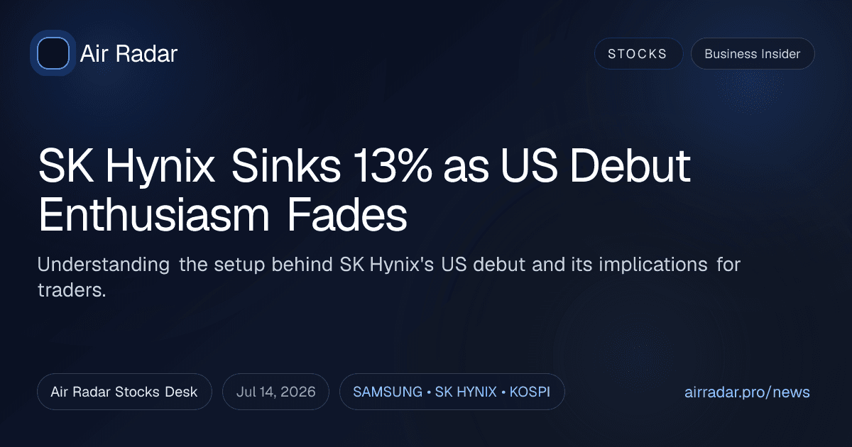 SK Hynix Sinks 13% as US Debut Enthusiasm Fades