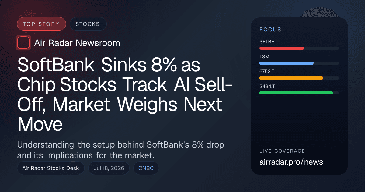 SoftBank Sinks 8% as Chip Stocks Track AI Sell-Off, Market Weighs Next Move
