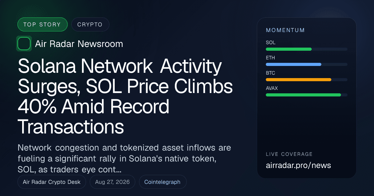 Solana Network Activity Surges, SOL Price Climbs 40% Amid Record Transactions