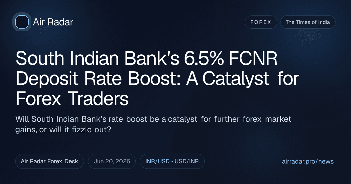 South Indian Bank's 6.5% FCNR Deposit Rate Boost: A Catalyst for Forex Traders