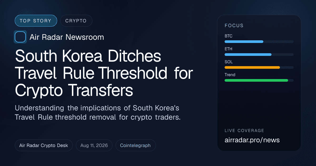 South Korea Ditches Travel Rule Threshold for Crypto Transfers