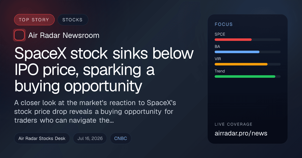 SpaceX stock sinks below IPO price, sparking a buying opportunity