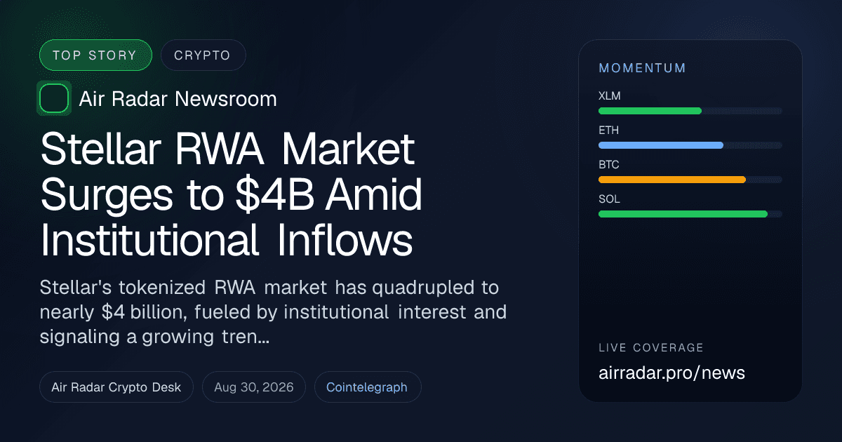 Stellar RWA Market Surges to $4B Amid Institutional Inflows