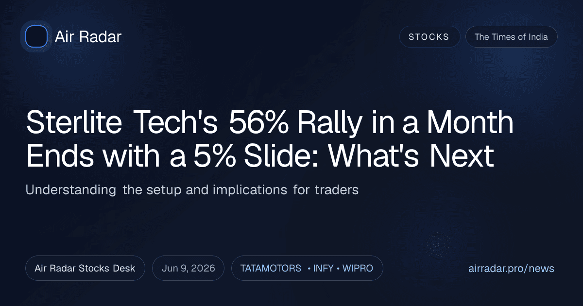 Sterlite Tech's 56% Rally in a Month Ends with a 5% Slide: What's Next