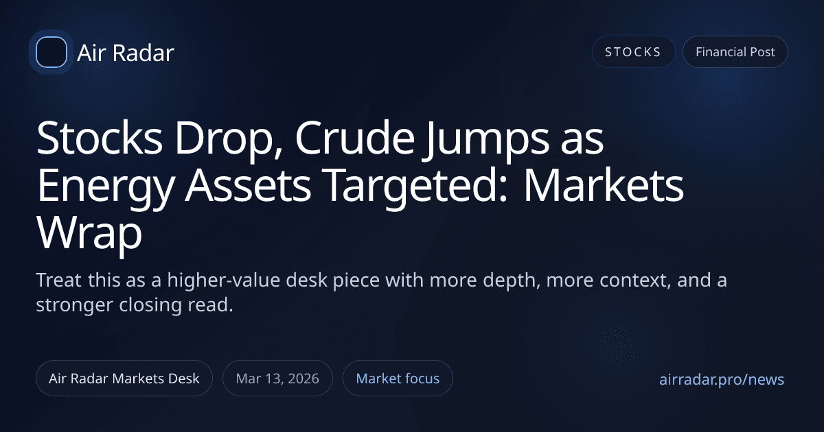 Stocks Drop, Crude Jumps as Energy Assets Targeted: Markets Wrap