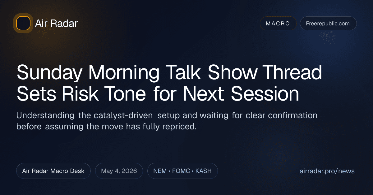 Sunday Morning Talk Show Thread Sets Risk Tone for Next Session