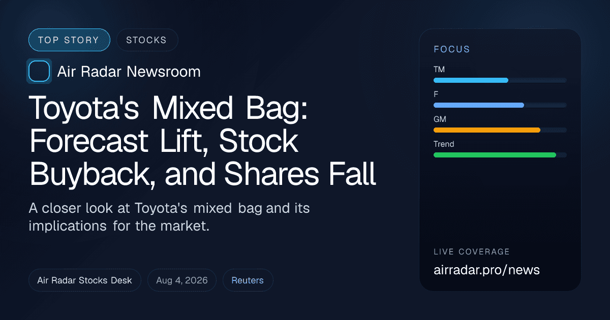 Toyota's Mixed Bag: Forecast Lift, Stock Buyback, and Shares Fall