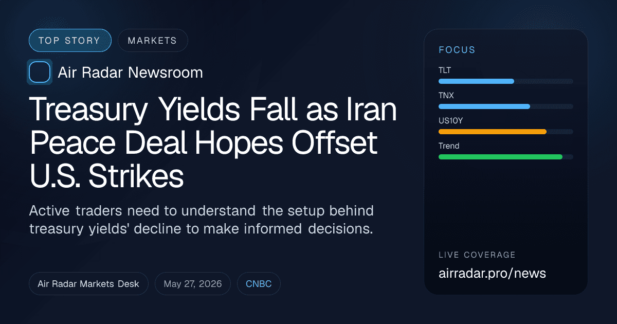 Treasury Yields Fall as Iran Peace Deal Hopes Offset U.S. Strikes
