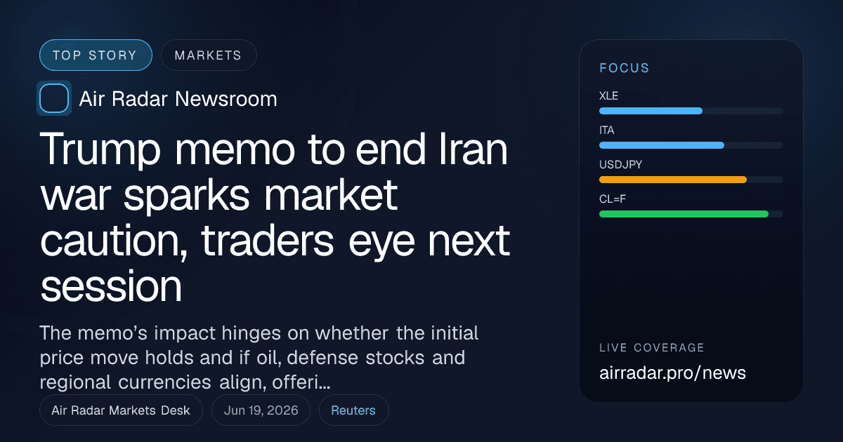 Trump memo to end Iran war sparks market caution, traders eye next session