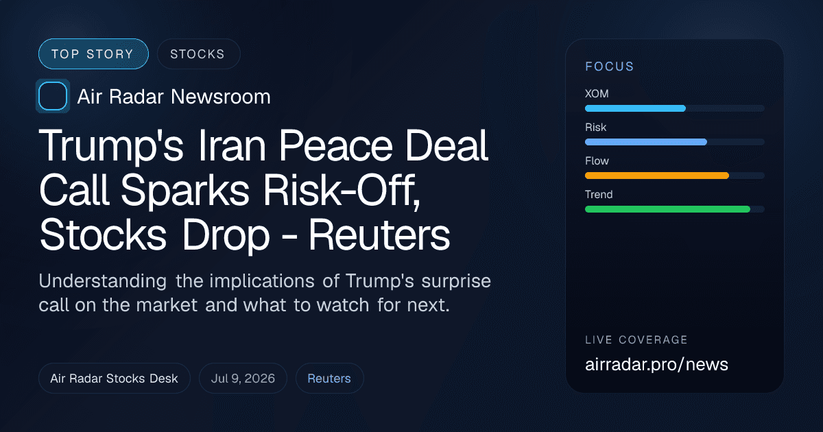 Trump's Iran Peace Deal Call Sparks Risk-Off, Stocks Drop - Reuters