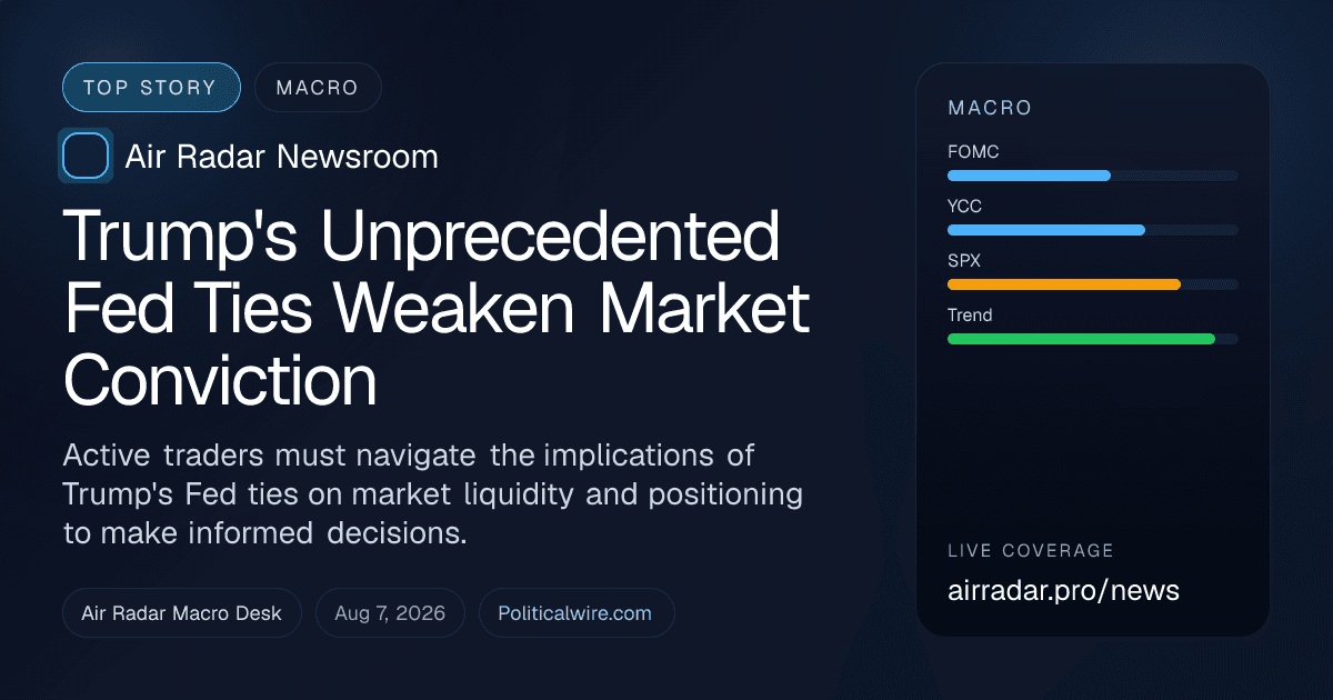 Trump's Unprecedented Fed Ties Weaken Market Conviction