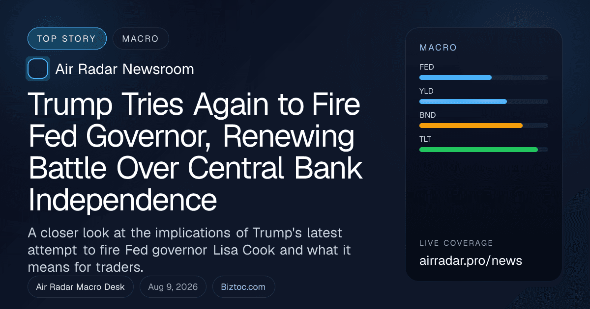Trump Tries Again to Fire Fed Governor, Renewing Battle Over Central Bank Independence
