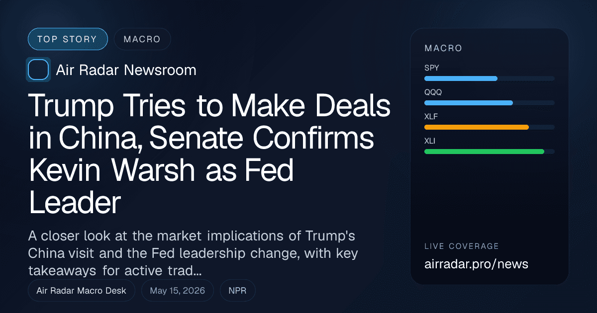Trump Tries to Make Deals in China, Senate Confirms Kevin Warsh as Fed Leader