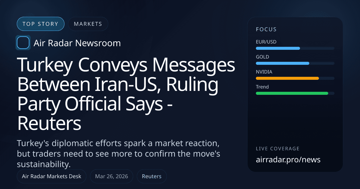 Turkey Conveys Messages Between Iran-US, Ruling Party Official Says - Reuters