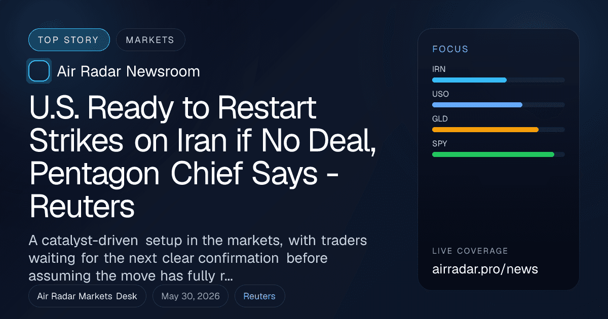 U.S. Ready to Restart Strikes on Iran if No Deal, Pentagon Chief Says - Reuters