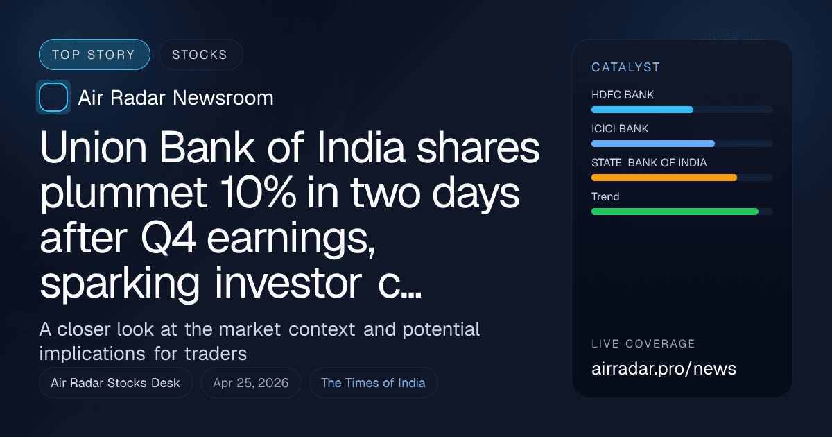 Union Bank of India shares plummet 10% in two days after Q4 earnings, sparking investor concern