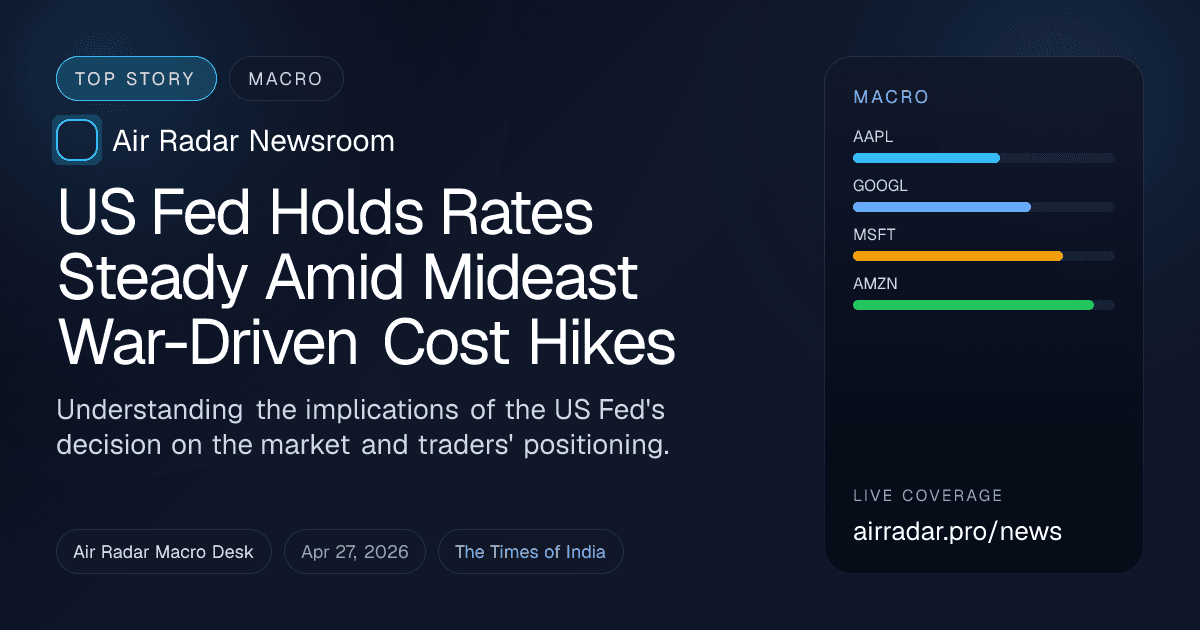 US Fed Holds Rates Steady Amid Mideast War-Driven Cost Hikes