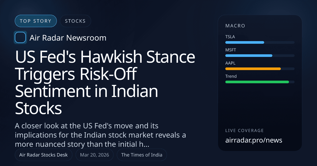 US Fed's Hawkish Stance Triggers Risk-Off Sentiment in Indian Stocks