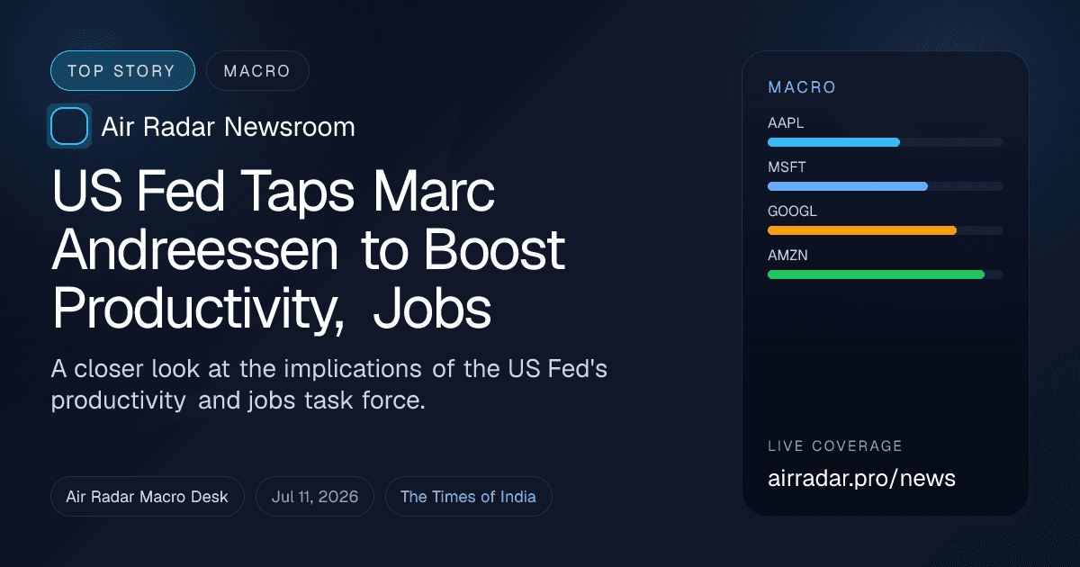 US Fed Taps Marc Andreessen to Boost Productivity, Jobs
