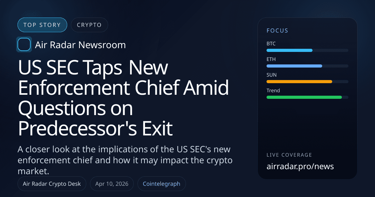 US SEC Taps New Enforcement Chief Amid Questions on Predecessor's Exit