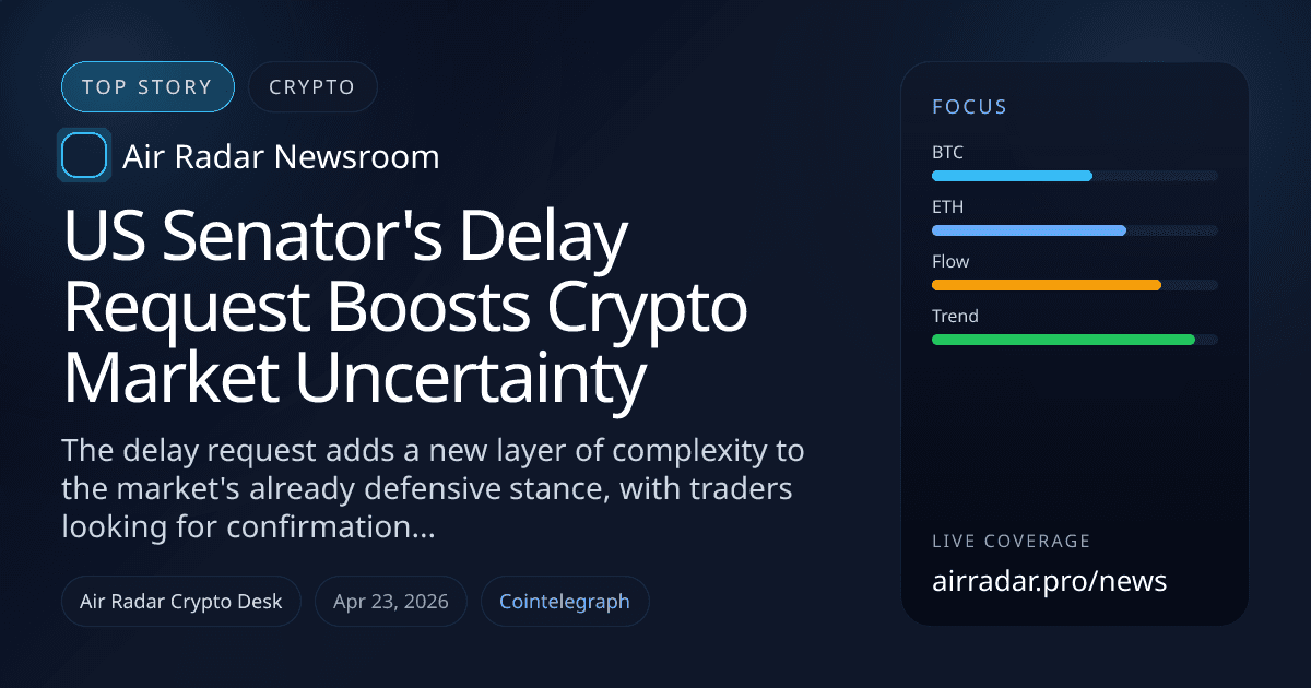 US Senator's Delay Request Boosts Crypto Market Uncertainty