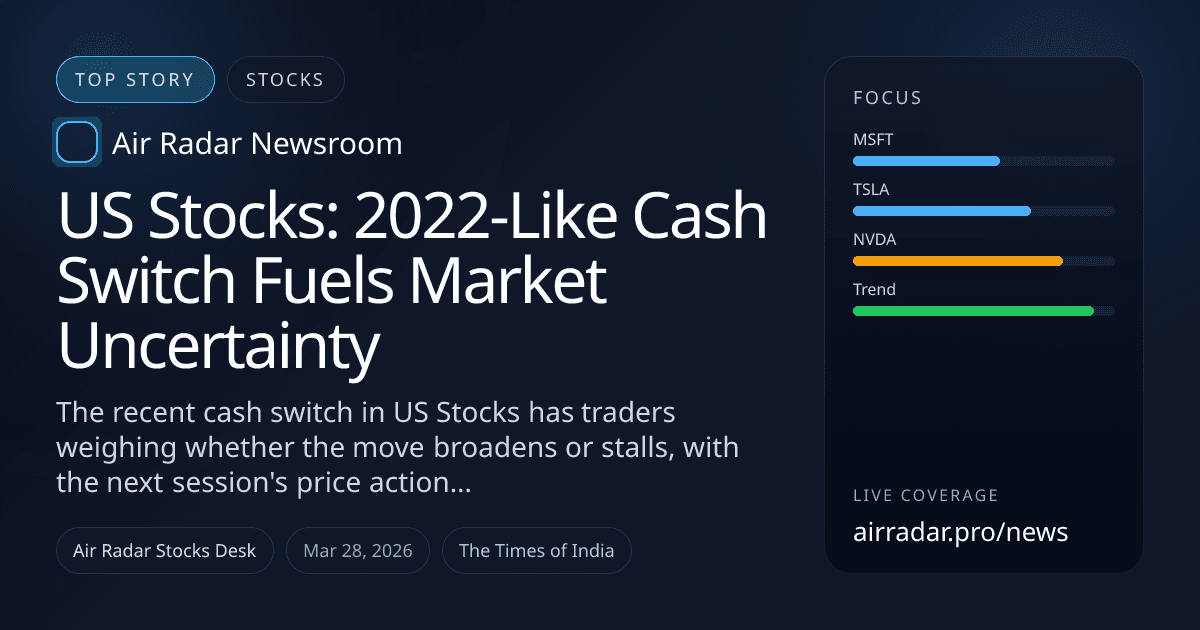 US Stocks: 2022-Like Cash Switch Fuels Market Uncertainty